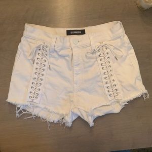 Express Laced Up Detail Shorts